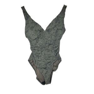 Miraclesuit Green One Piece Swimsuit with Ruched Design